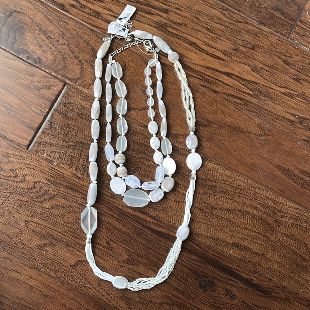Chico's set of 2 White Beaded Necklaces
